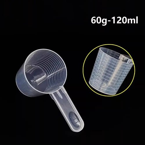5개 세트 플라스틱 커피 계량 평평한 스케일 스푼 주방 액세서리 베이킹 스쿱 바닥 투명 다용도
