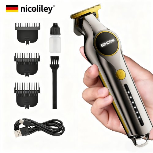 nicoliley 남자 바리깡 독일 전문가용 이발기 다용도 전동 이발도구 세트