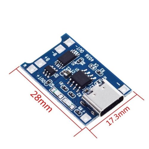 Type-C TP4056 18650 리튬이온 배터리 충전보호 모듈 1A 3.7V 4.2V 과충전 과방전 과전류 보호 2in1 충전보드