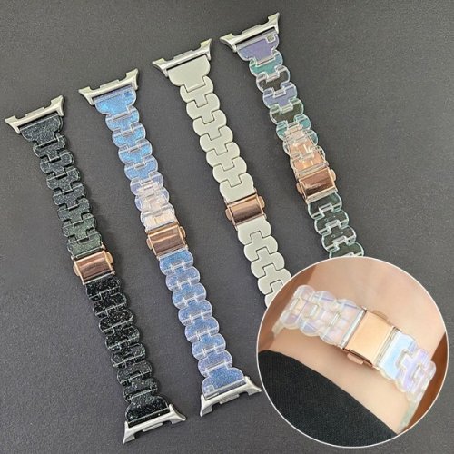 갤럭시워치 8/7울트라 47mm 1 2 세대 호환 오로라 글리터 레진 스트랩 밴드 시계줄