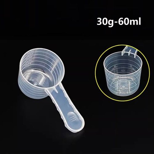 5개 세트 플라스틱 커피 계량 평평한 스케일 스푼 주방 액세서리 베이킹 스쿱 바닥 투명 다용도