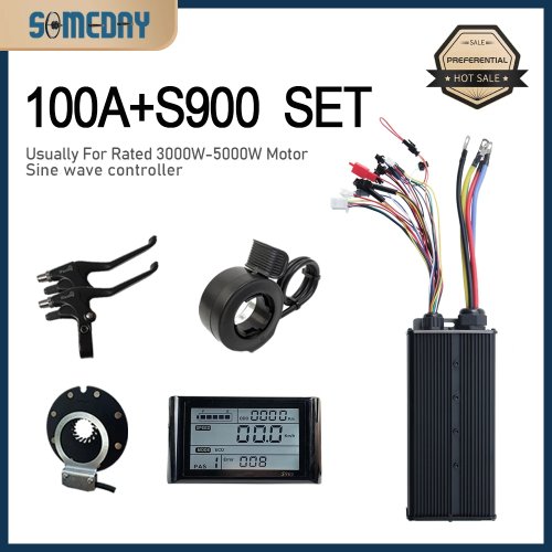 3 모드 사인파 컨트롤러 3000W-5000W 전기 자전거 변환 키트 용 JN 디스플레이가있는 100A 48-72V Ebike 컨