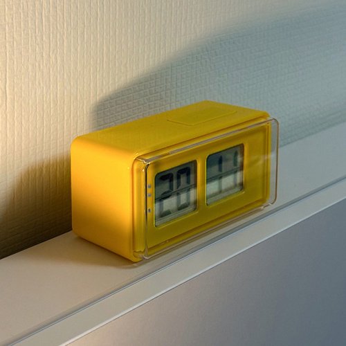 오르미 레트로 플립 무소음 디지털 알람 탁상시계, Mustard Yellow