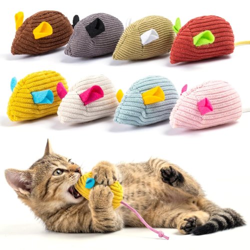 고양이 캣닢 장난감 8PCS 인터랙티브 마우스 실내 성체 새끼고양이 씹기 이빨청소