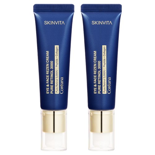 [ 눈가 이마 미간 팔자주름 개선 아이크림]코리아나 스킨비타 아이 앤 페이스 레티놀 크림, 2개, 25ml